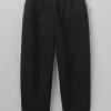 Black Denim Side Button Trousers