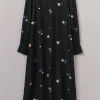 Cosmic Dot Print Column Dress