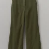 Cotton Canvas Kick Flare Trousers
