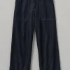 Cotton Hemp Denim Cargo Trousers