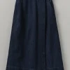 Cotton Hemp Denim Wrap Skirt