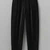Cotton Velvet Pleat Front Trousers