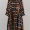 Diamond Dot Print Fluid Dress