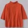 Fine Wool Cashmere Half Sleeve Sweater
