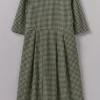 Franca Cotton Gingham Seersucker Dress