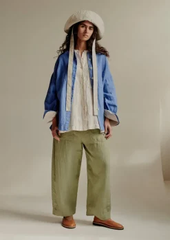 Garment Dyed Linen Oversized Shirt