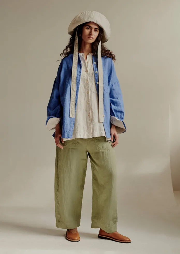 Garment Dyed Linen Oversized Shirt