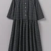 Graph Check Cotton Cashmere Shirt Dress