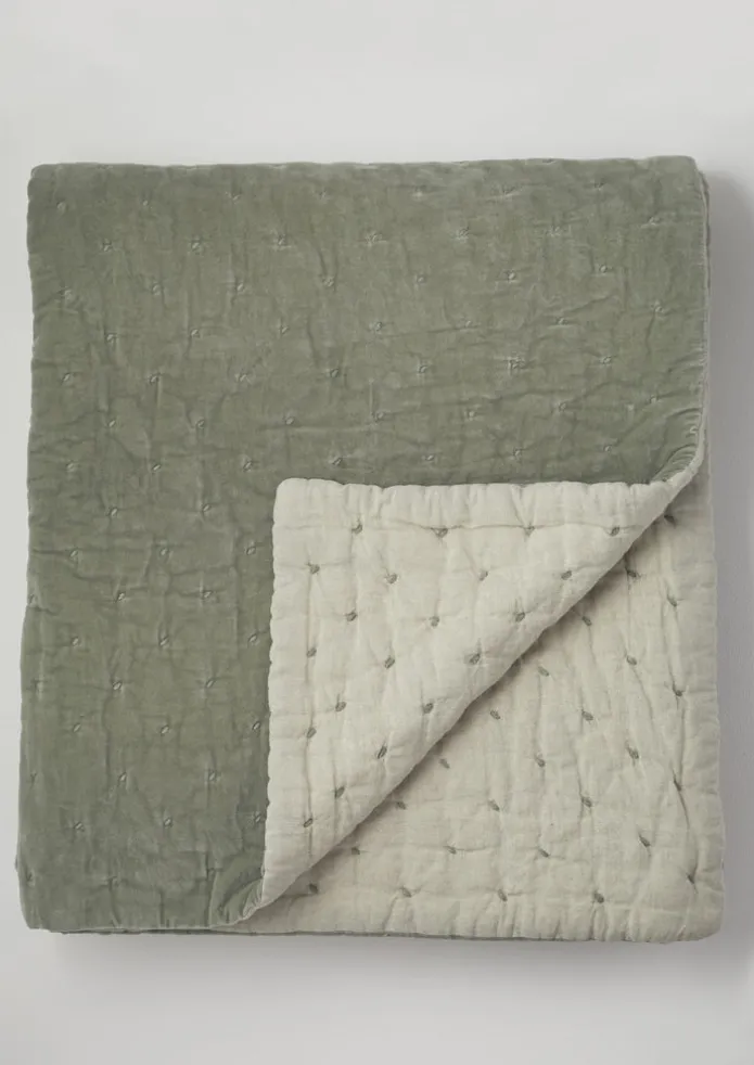 Large Hand Quilted Velvet Throw