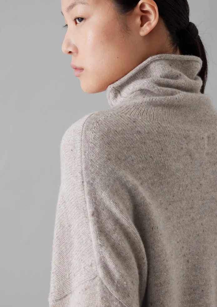 Roll Neck Wool Cashmere Sweater