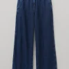 Seren Flat Front Indigo Denim Trousers