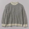 Tucking Stripe Wool Cotton Sweater